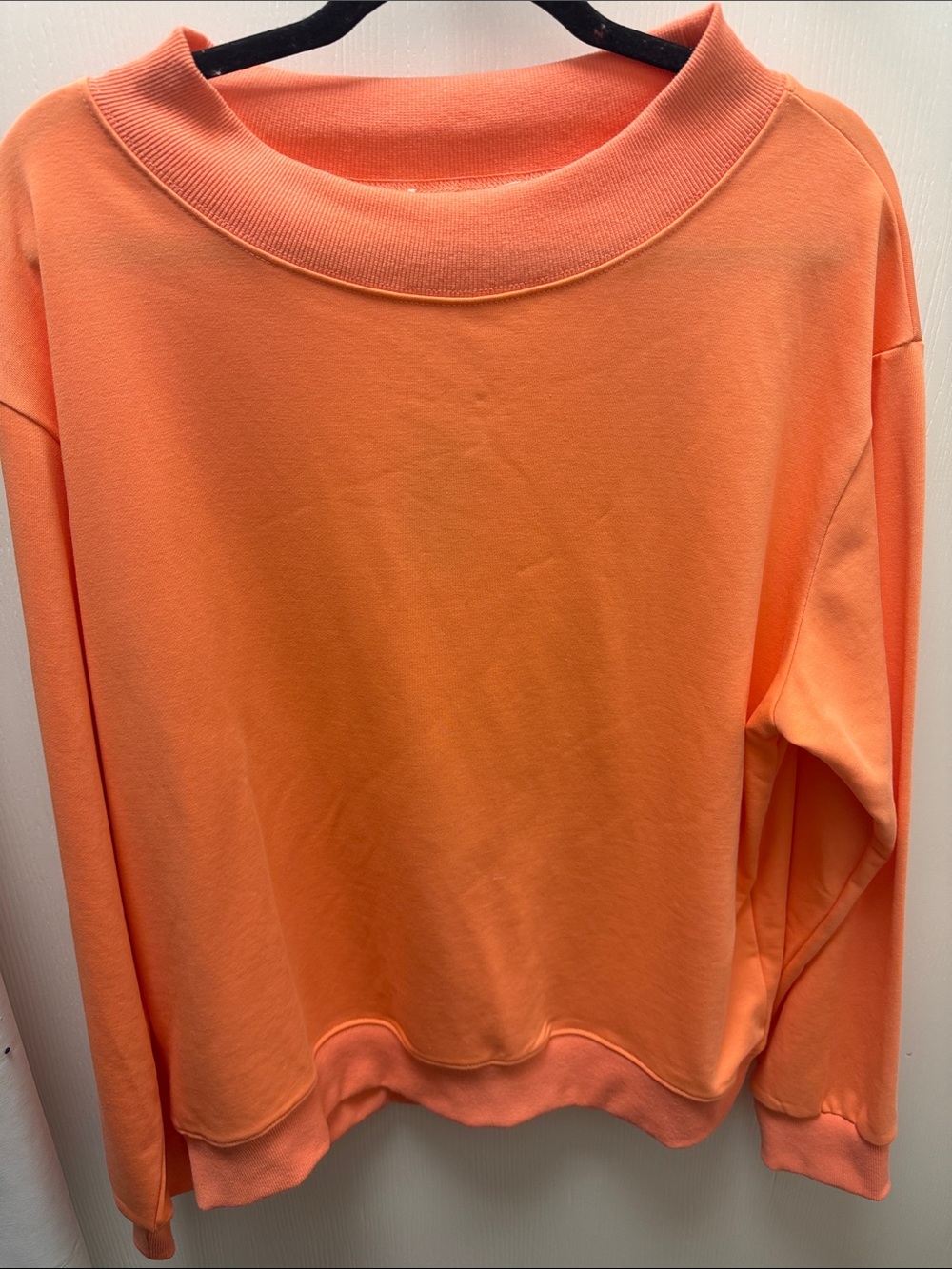 NWT Sky To Moon Orange Chunky Ribbed Wide-Neck Crewneck Sweatshirt M
